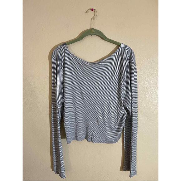 ASOS Womens Croped Top Sz 12 Striped Long Sleeve NWT - Picture 5 of 7